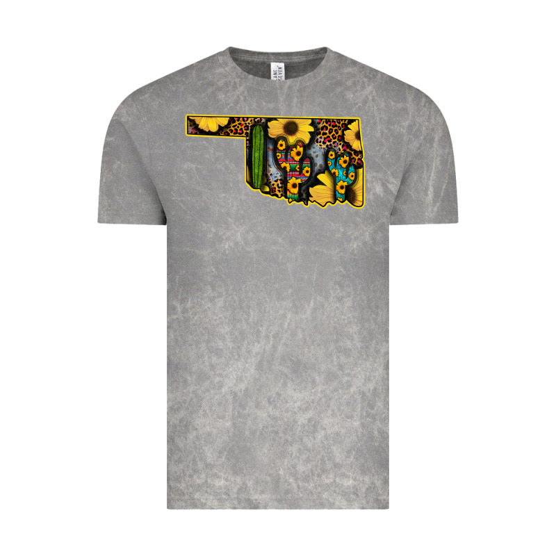 Western Oklahoma Map Sunflower Pattern Vintage Tee by Bettercallsaul | Teevron