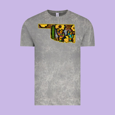 Western Oklahoma Map Sunflower Pattern Vintage Tee Designed By Bettercallsaul