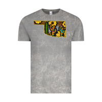 Cloud Rock Western Oklahoma Map Sunflower Pattern Vintage Tee - Bettercallsaul