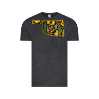 Vintage Black Western Oklahoma Map Sunflower Pattern Vintage Tee - Bettercallsaul