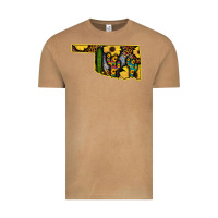 Vintage Camel Western Oklahoma Map Sunflower Pattern Vintage Tee - Bettercallsaul