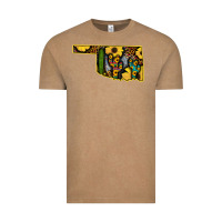 Vintage Coffee Western Oklahoma Map Sunflower Pattern Vintage Tee - Bettercallsaul