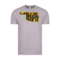 Vintage Zinc Western Oklahoma Map Sunflower Pattern Vintage Tee - Bettercallsaul