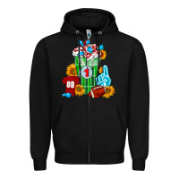 Black Football Frappe Zipper Hoodie - FaDigitalArtStudio