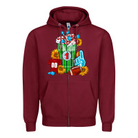 Burgundy Football Frappe Zipper Hoodie - FaDigitalArtStudio