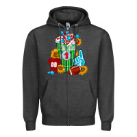 Charcoal Heather Football Frappe Zipper Hoodie - FaDigitalArtStudio