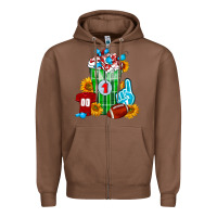 Chestnut Football Frappe Zipper Hoodie - FaDigitalArtStudio