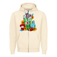 Sandshell Football Frappe Zipper Hoodie - FaDigitalArtStudio