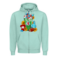 Seafoam Football Frappe Zipper Hoodie - FaDigitalArtStudio