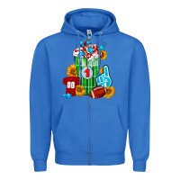 True Royal Football Frappe Zipper Hoodie - FaDigitalArtStudio