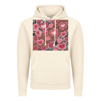Vintage Artic valentine's day hearts with leopard and cowhide Vintage Hoodie - RanaPortraitStore