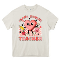 Cream cupid's favorite teacher Heavy Core Tee - MaliasSmallBusiness