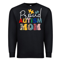 Black Proud Autism Mom Leopard Pattern Design Autism Awa Premium Sweatshirt - CowhideDigitalArt