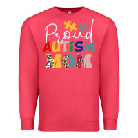 Cardinal Proud Autism Mom Leopard Pattern Design Autism Awa Premium Sweatshirt - CowhideDigitalArt