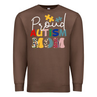 Chestnut Proud Autism Mom Leopard Pattern Design Autism Awa Premium Sweatshirt - CowhideDigitalArt