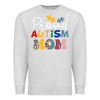 Dove Grey Proud Autism Mom Leopard Pattern Design Autism Awa Premium Sweatshirt - CowhideDigitalArt