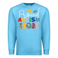 Ocean Blue Proud Autism Mom Leopard Pattern Design Autism Awa Premium Sweatshirt - CowhideDigitalArt