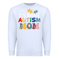 White Proud Autism Mom Leopard Pattern Design Autism Awa Premium Sweatshirt - CowhideDigitalArt
