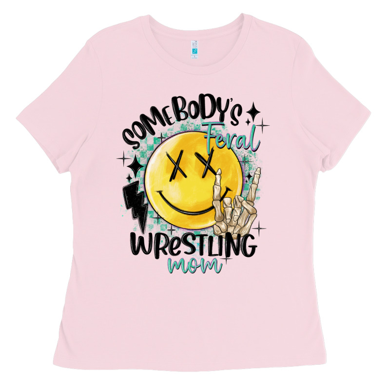 Somebody's Feral Wrestling Mom Ladies Tee by MaliasSmallBusiness | Teevron