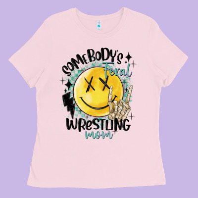 Somebody's Feral Wrestling Mom Ladies Tee Designed By Maliassmallbusiness