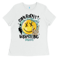 White somebody's feral wrestling mom Ladies Tee - MaliasSmallBusiness