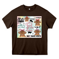 Chocolate Brown cow farm life Heavy Core Tee - MaliasSmallBusiness
