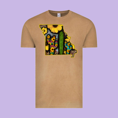Western Missouri Map Sunflower And Cactus Pattern Vintage Tee Designed By Bettercallsaul