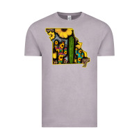 Vintage Zinc Western Missouri Map Sunflower And Cactus Pattern Vintage Tee - Bettercallsaul