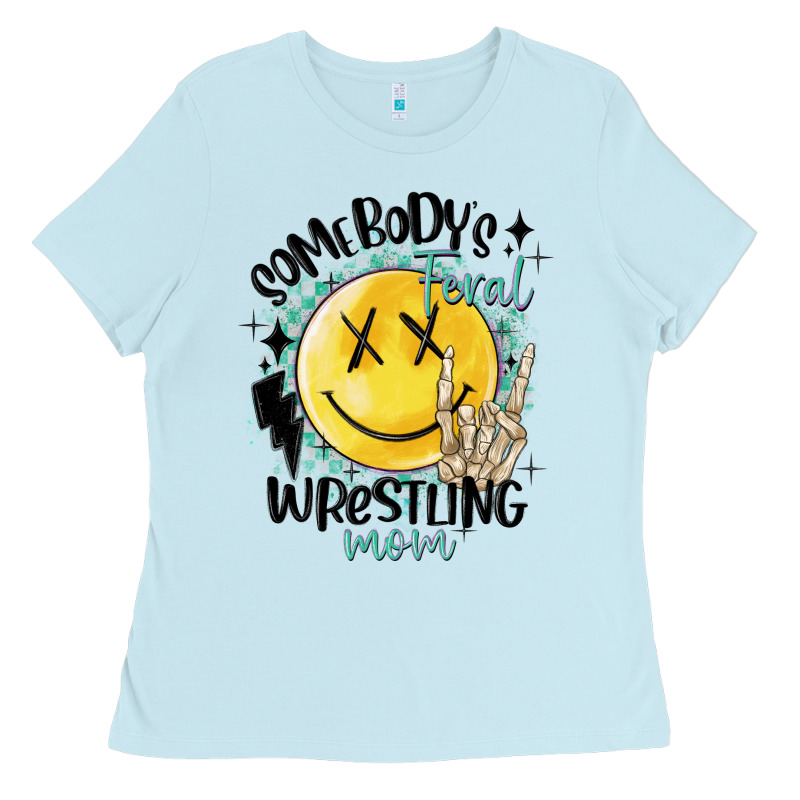 Somebody's Feral Wrestling Mom Ladies Tee by MaliasSmallBusiness | Teevron