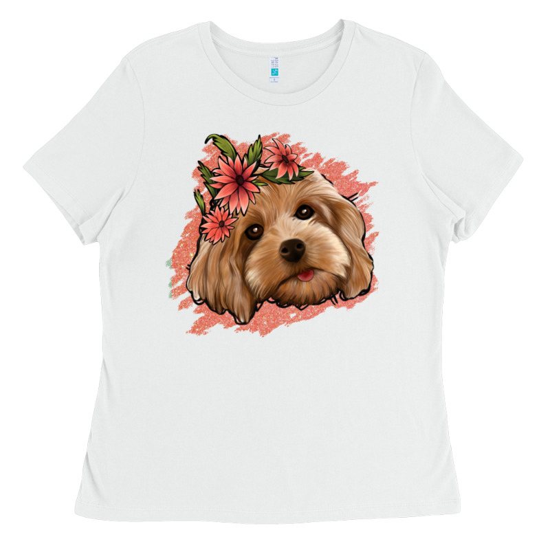 Cockapoo Floral Pink Glitter Ladies Tee by Jasminsmagicworld | Teevron