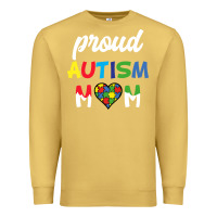 Antique Gold Proud Autism Mom Mothers Day Gift Autism Awareness Premium Sweatshirt - CowhideDigitalArt