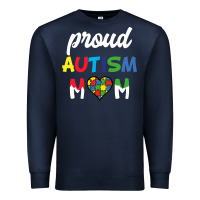 Navy Proud Autism Mom Mothers Day Gift Autism Awareness Premium Sweatshirt - CowhideDigitalArt