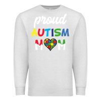 Oatmeal Heather Proud Autism Mom Mothers Day Gift Autism Awareness Premium Sweatshirt - CowhideDigitalArt