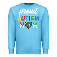 Ocean Blue Proud Autism Mom Mothers Day Gift Autism Awareness Premium Sweatshirt - CowhideDigitalArt