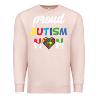 Pale Pink Proud Autism Mom Mothers Day Gift Autism Awareness Premium Sweatshirt - CowhideDigitalArt