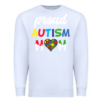 White Proud Autism Mom Mothers Day Gift Autism Awareness Premium Sweatshirt - CowhideDigitalArt