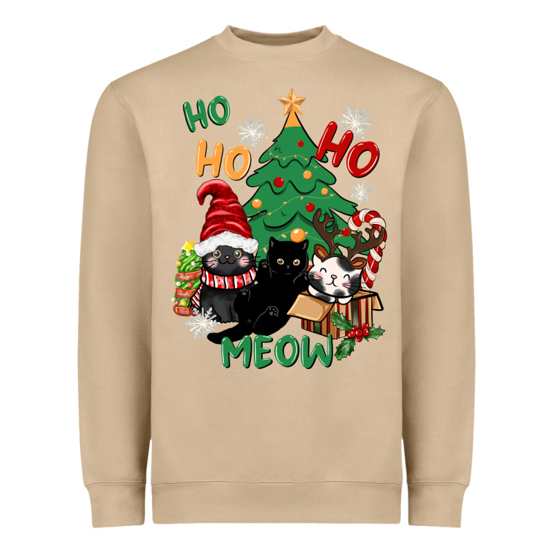Ho Ho Ho Meow Heavyweight Sweatshirt by CowGirlArtShop | Teevron