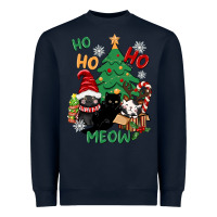 Navy ho ho ho meow Heavyweight Sweatshirt - CowGirlArtShop