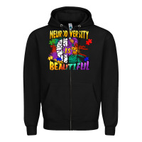 Black Neurodiversity is beautiful Zipper Hoodie - FaDigitalArtStudio