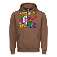 Chestnut Neurodiversity is beautiful Zipper Hoodie - FaDigitalArtStudio