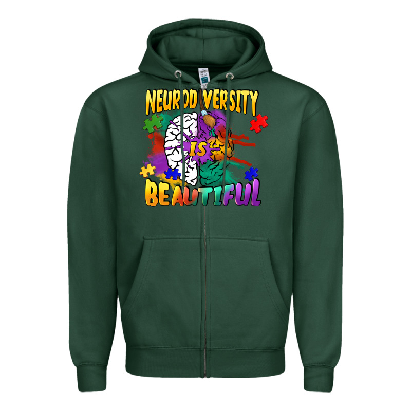 Neurodiversity Is Beautiful Zipper Hoodie by FaDigitalArtStudio | Teevron