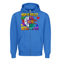 True Royal Neurodiversity is beautiful Zipper Hoodie - FaDigitalArtStudio