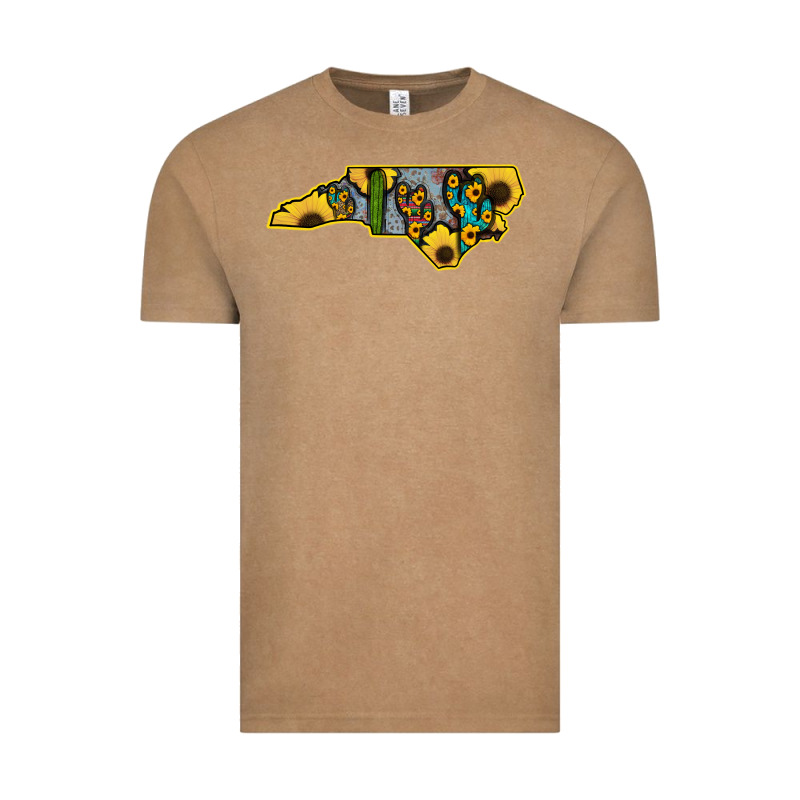 Western North Carolina Map Sunflower Vintage Tee by Bettercallsaul | Teevron