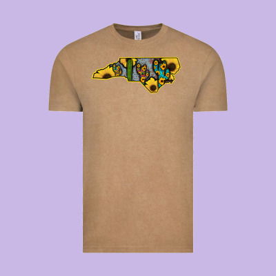 Western North Carolina Map Sunflower Vintage Tee Designed By Bettercallsaul