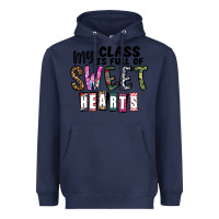 Navy my class ısfull of sweet hearts Heavyweight Hoodie - CowhideDigitalArt