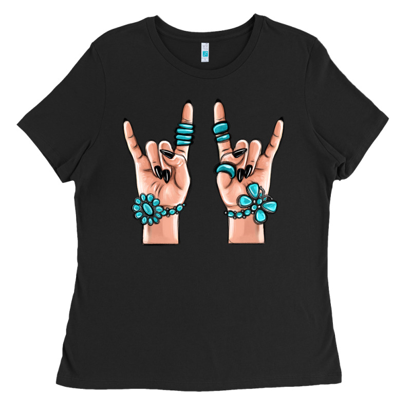 Gemstone Rock Hand Ladies Tee by MaliasSmallBusiness | Teevron