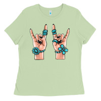 Matcha gemstone rock hand Ladies Tee - MaliasSmallBusiness
