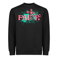 Black faith breast cancer Heavyweight Sweatshirt - CowGirlArtShop