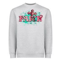 Heather Grey faith breast cancer Heavyweight Sweatshirt - CowGirlArtShop