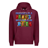 Burgundy Diversity is a fact inclusion is an act Premium Hoodie - FaDigitalArtStudio